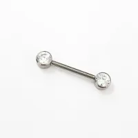 Barbell MAMILO em TITÂNIO 1.6mm com PEDRAS FLAT 4mm TIT09 - Foto 4