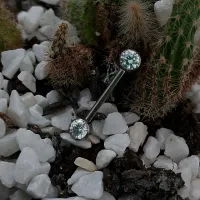 Barbell MAMILO em TITÂNIO 1.6mm com PEDRAS FLAT 4mm TIT09 - Foto 3