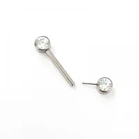 Barbell MAMILO em TITÂNIO 1.6mm com PEDRAS FLAT 4mm TIT09 - Foto 2