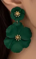 1 Par Metálico Fashionable Doce Floral & Pétala Em Forma Personalidade Brincos , Presente De Namoro - Foto 3