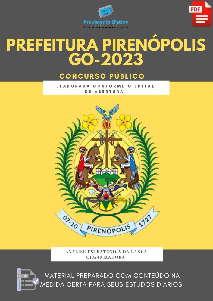 Apostila Prefeitura Pirenópolis GO Seleção 2023