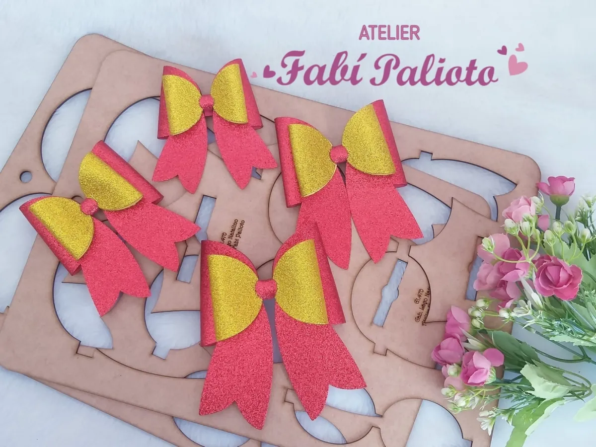 G1.470   Gabarito de Moldes em MDF  Laço Natalino