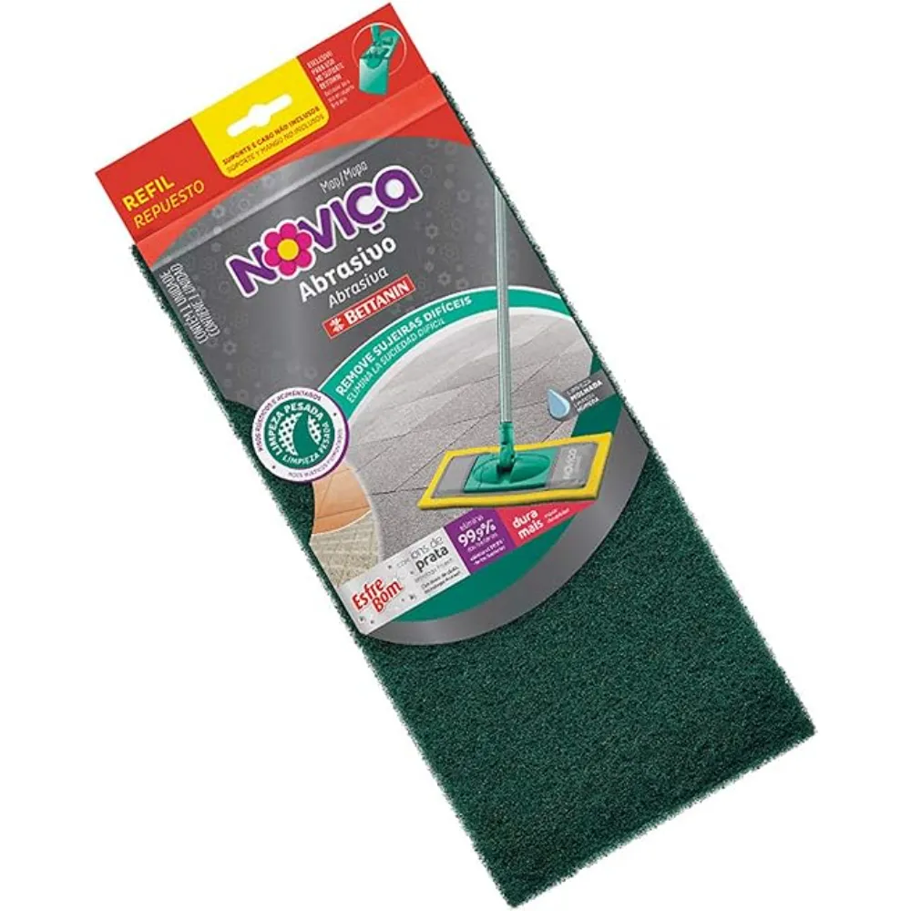 Refil Para Mop Abrasivo Verde e Amarelo Noviça Imagem