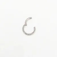 Argola em Titânio MARTELADA Clicker 1.2mm x 08mm TIT19 - Foto 3