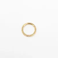 Argola em Titânio PVD GOLD MARTELADA Clicker 1.2mm x 08mm TIT23 - Foto 5