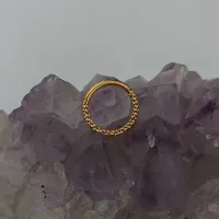 Argola em Titânio PVD GOLD MARTELADA Clicker 1.2mm x 08mm TIT23 - Foto 4