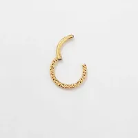 Argola em Titânio PVD GOLD MARTELADA Clicker 1.2mm x 08mm TIT23 - Foto 3