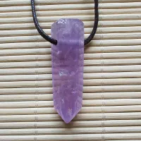 COLAR DIFUSOR DE PEDRA NATURAL PARA AROMATERAPIA Ponta de Ametista - 0105