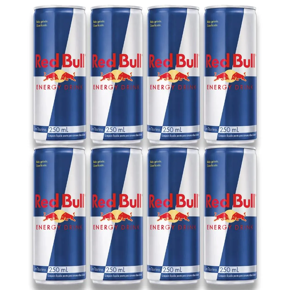 8 Energético Red Bull Energy Drink Original Lata 250ml