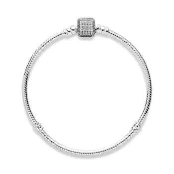 Bracelete brilho fecho tambor em prata 925 – Inspiração Pandora - Foto 2