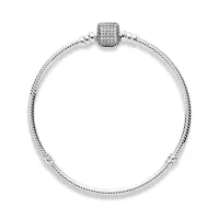 Bracelete brilho fecho tambor em prata 925 – Inspiração Pandora - Foto 2