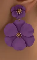 1 Par Metálico Fashionable Doce Floral & Pétala Em Forma Personalidade Brincos , Presente De Namoro - Foto 4