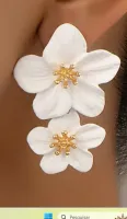 1 Par Metálico Fashionable Doce Floral & Pétala Em Forma Personalidade Brincos , Presente De Namoro - Foto 5