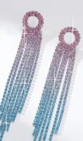 Discoteca Festa De Feriado Pendão Rosa Cristal Azul Brinco Para Mulheres 1 Par - Foto 2