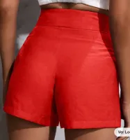 SHEIN Essnce Cintura Alta Bolso Inclinado Shorts - Foto 2