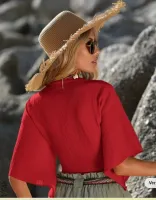 SHEIN VCAY Blusa praia sólido nó na frente - Foto 2