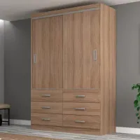 GUARDA ROUPA VENEZA 2 PORTAS DE CORRER E 6 GAV.- EVIDENCIA - Foto 4