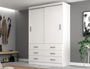 GUARDA ROUPA VENEZA 2 PORTAS DE CORRER E 6 GAV.- EVIDENCIA