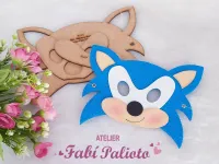 G1.477 Gabarito de Moldes em MDF  Máscara  Sonic