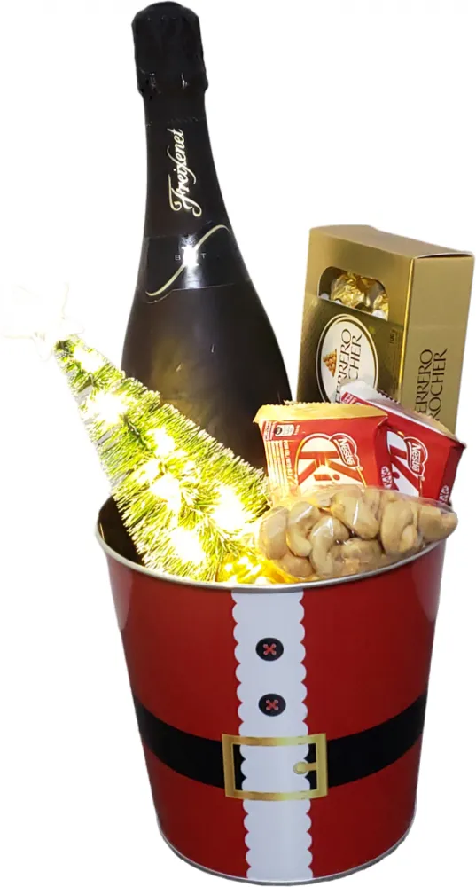 Balde de Natal com Freixenet Cordon Negro Brut Imagem