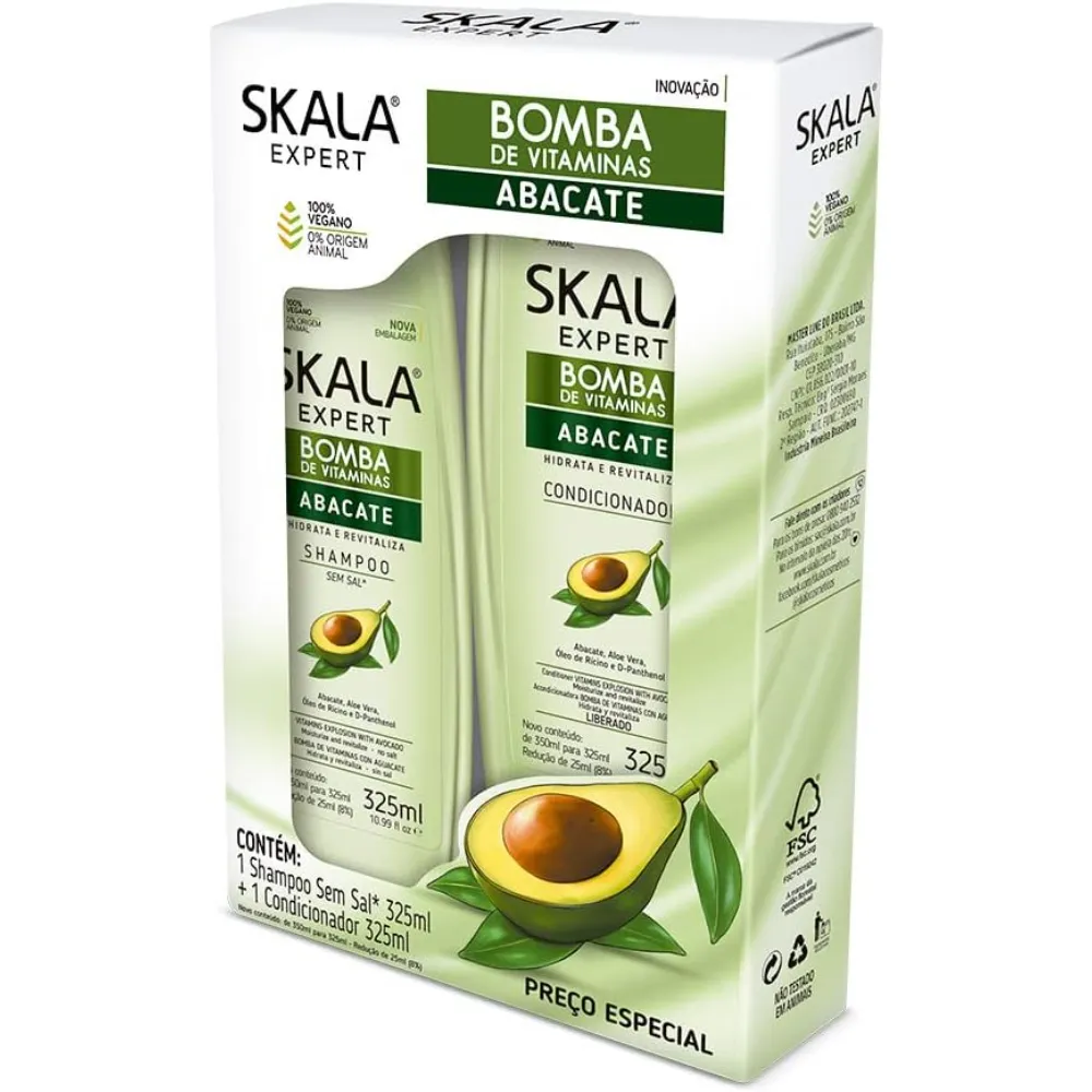 Kit Shampoo + Condicionador Bomba de Vitaminas Abacate Skala Imagem