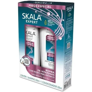 Kit Shampoo + Condicionador Bomba de Vitaminas com Ácido Hialurônico 650ml Skala - Foto 2