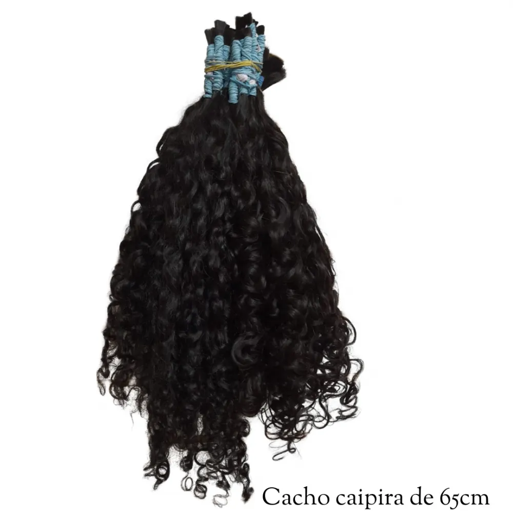 Cabelo Humano Cacho Caipira 65cm - cada 100gm