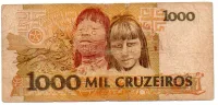 C217a - *Asterisco - 1000 Cruzeiros - Cândido Rondon - Data: 1990 - Estado de Conservação: Regular (R) - Foto 2