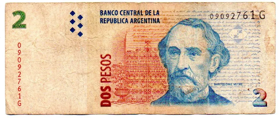 Argentina - 2 Pesos - Cédula Estrangeira - BC