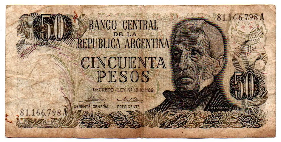 Argentina - 50 Pesos - Cédula Estrangeira - BC