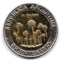 Argentina - 2010 - 1 Peso - Comemorativa Bicentenário - El Palmar - MBC - Polida