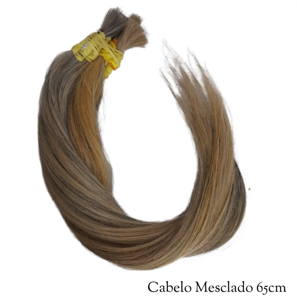 Cabelo Humano Loiro Mesclado  65cm - cada 100gm