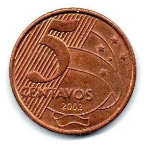 2002 - 5 Centavos - Moeda Brasil - MBC/Sob
