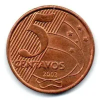 2002 - 5 Centavos - Moeda Brasil - MBC/Sob
