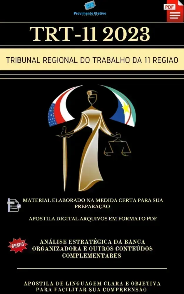 Apostila TRT 11 Regiao Ano 2023 Técnico Área Administrativa Imagem