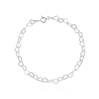 Pulseira de prata corações - 20 cm - PUL345 - Foto 3