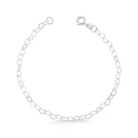 Pulseira de prata corações - 20 cm - PUL345 - Foto 2
