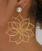 2 peças Brincos pendentes flor - Foto 4
