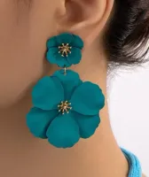 1 Par Metálico Fashionable Doce Floral & Pétala Em Forma Personalidade Brincos , Presente De Namoro - Foto 7