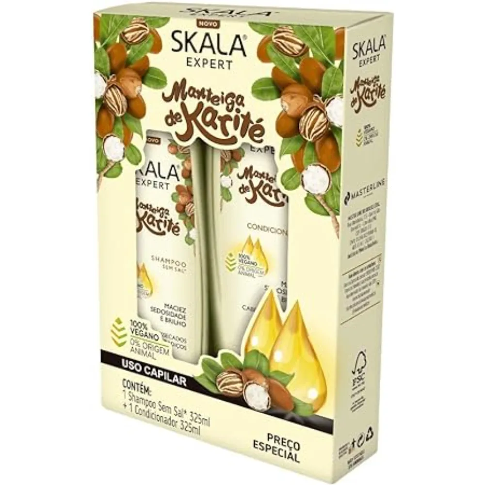 Kit Shampoo + Condicionador Manteiga de Karité 650 Ml Skala