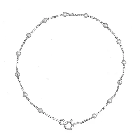  Pulseira de prata - Veneziana Bolinhas - PUL1290