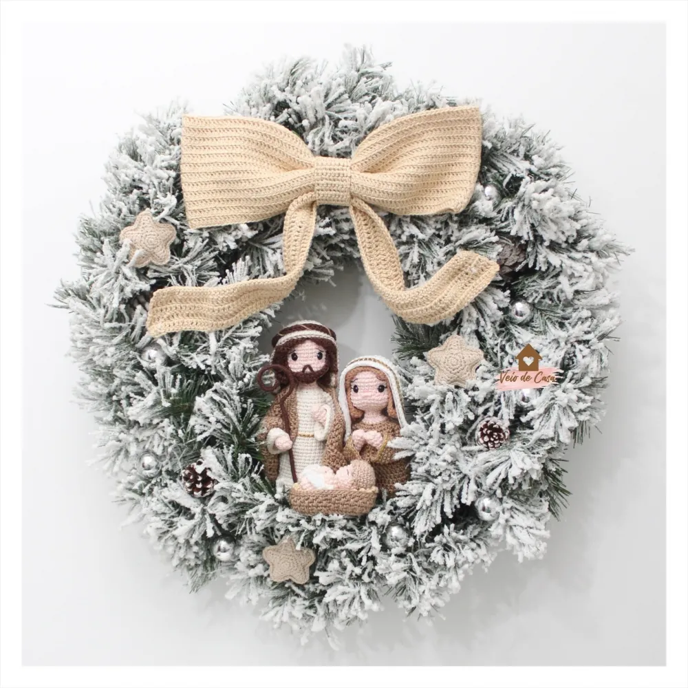 Guirlanda Nevada - Sagrada Família - 60cm