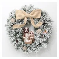 Guirlanda Nevada - Sagrada Família - 60cm