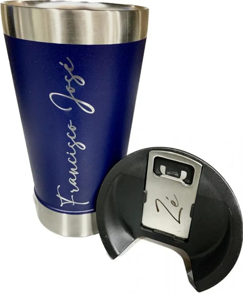 Copo Térmico Personalizado Inox 473ml c/ Tampa e Abridor