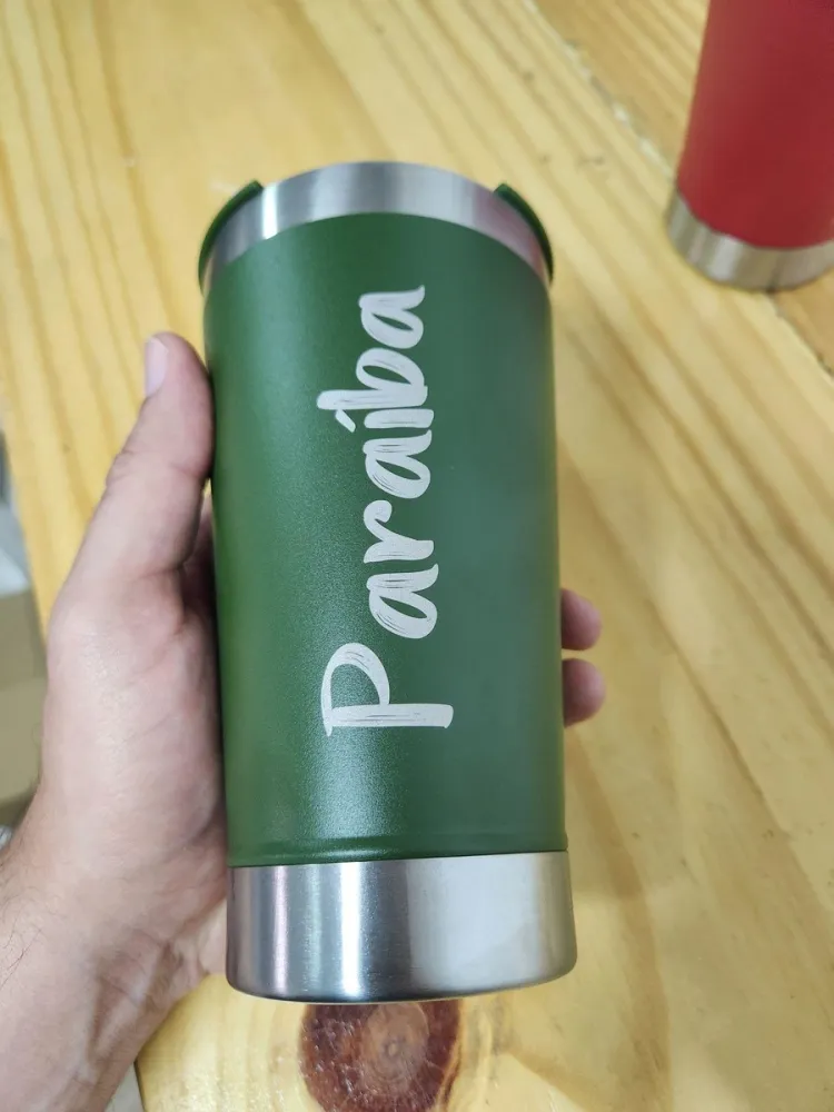 Copo Térmico Verde Personalizado a Laser Imagem