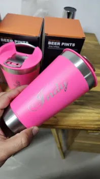 Copo Térmico Personalizado a Laser Rosa Pink