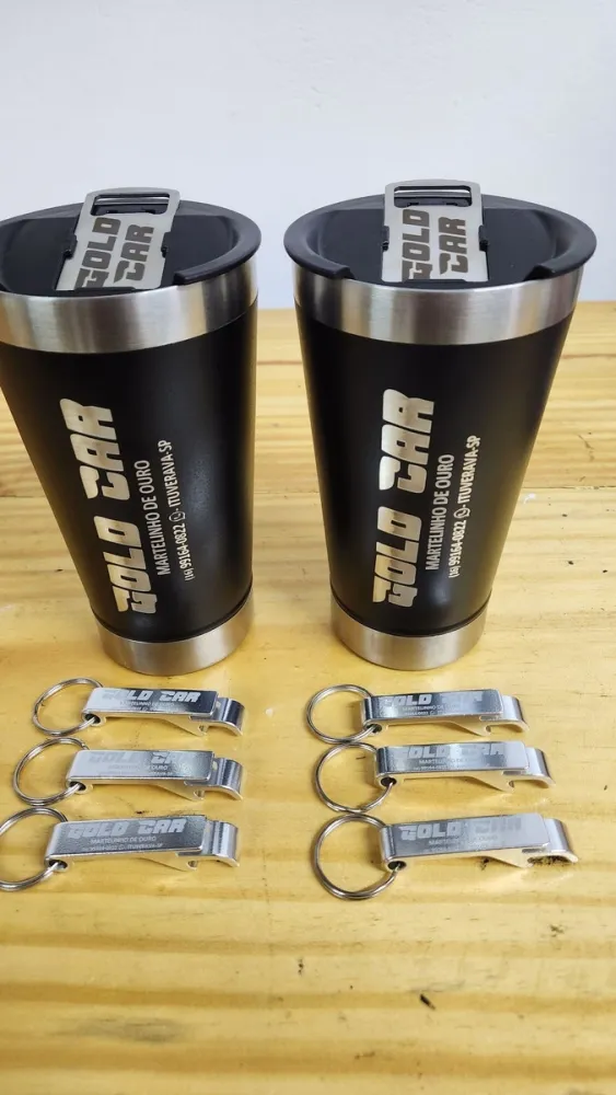 Copo Térmico Personalizado a Laser com Logo ou Nome ou Time