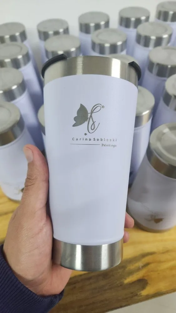 Copo Térmico Personalizado a Laser Branco