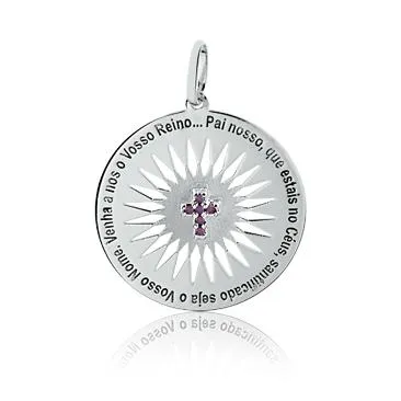 Pingente de Prata 950 - Mandala Pai Nosso - 251324 Imagem