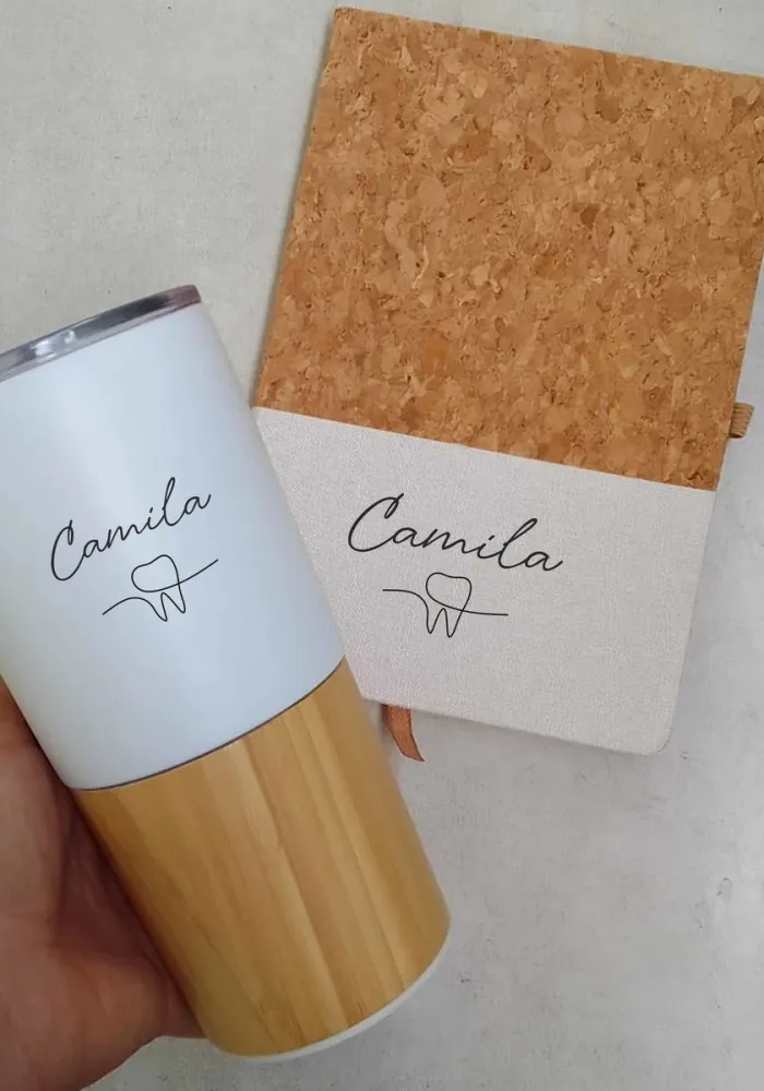 Kit Personalizado Copo Térmico e Bloquinho\agenda Imagem